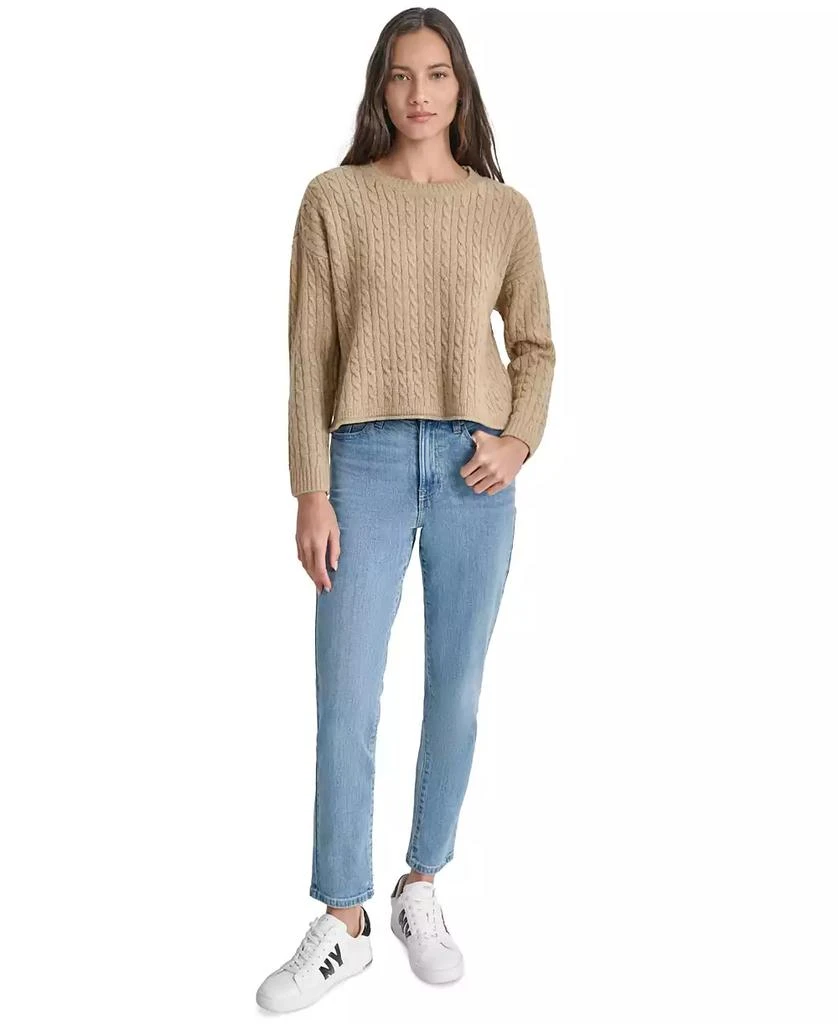 DKNY Jeans Petite Crewneck Cable-Knit Sweater 5