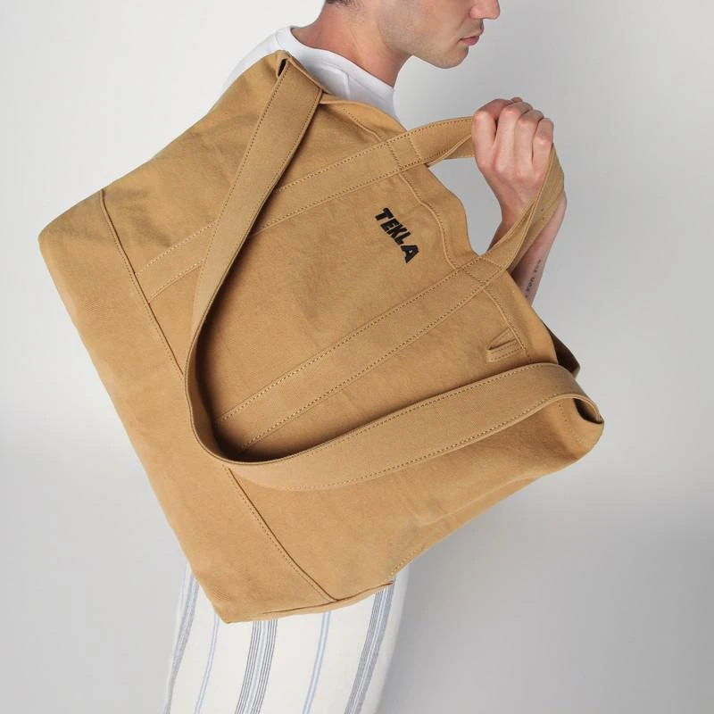 Tekla Beach bag in camel cotton 2