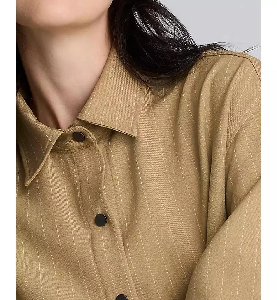 Kenneth Cole Women's Drop Shoulder Pinstripe Boyfriend Top 2