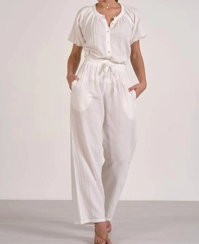 Elan Elan - Gauze Smocked Pants