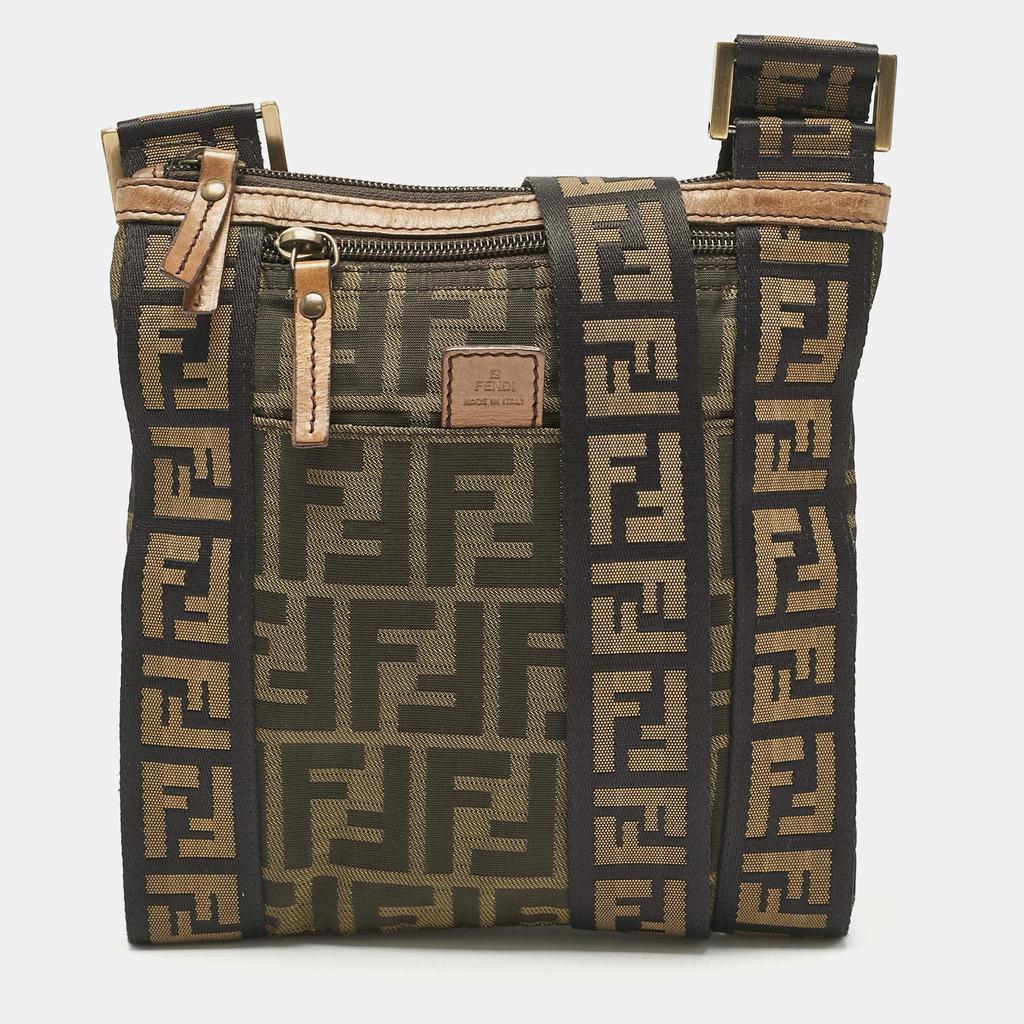 Fendi Fendi Tobacco Zucca Nylon Flat Crossbody Bag