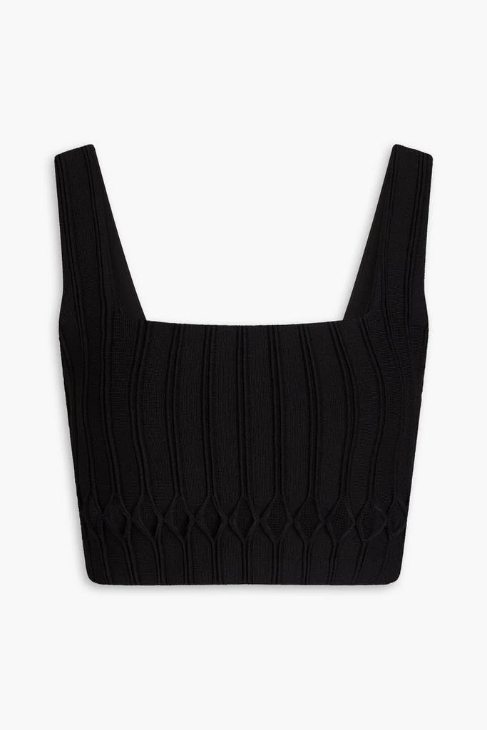 Aje Ney cropped cutout ribbed-knit top 1