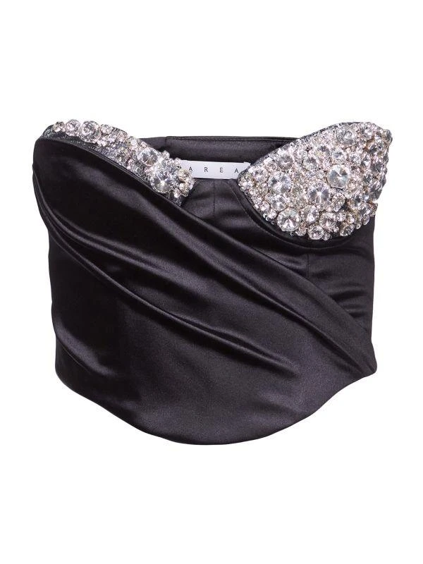 AREA Strapless Crystal-Embellished Bustier Top 1