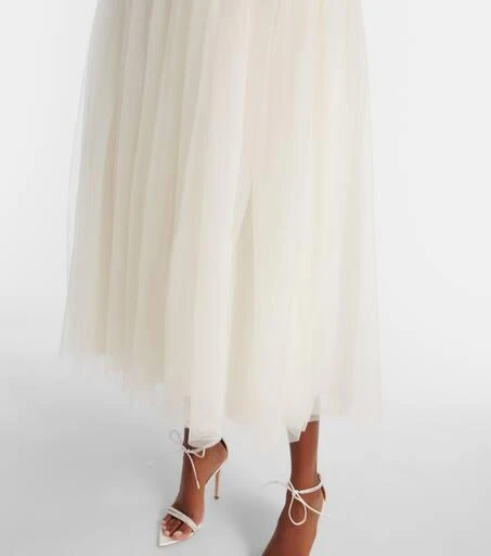 Self Portrait Bridal sequined bow-detail peplum midi dress 6