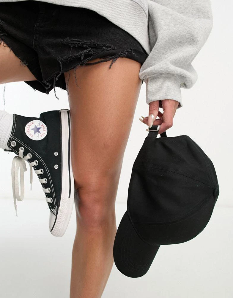 ASOS ASOS DESIGN plain baseball cap with improved fit in black 4