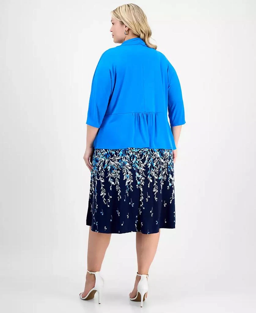 Sandra Darren Plus Size Printed Jersey Jacket Dress 5