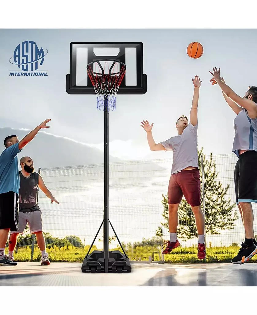 GOUUN Height Adjustable Portable Shatterproof Backboard Basketball Hoop with 2 Nets 7