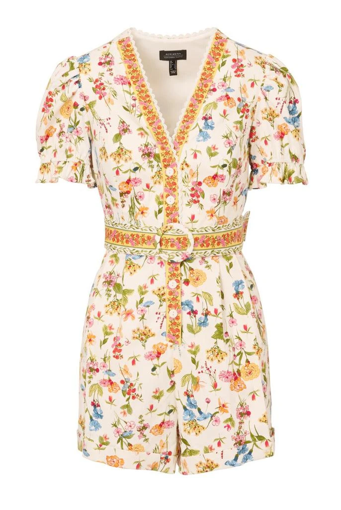 Adrianna Papell Puff sleeve romper 1