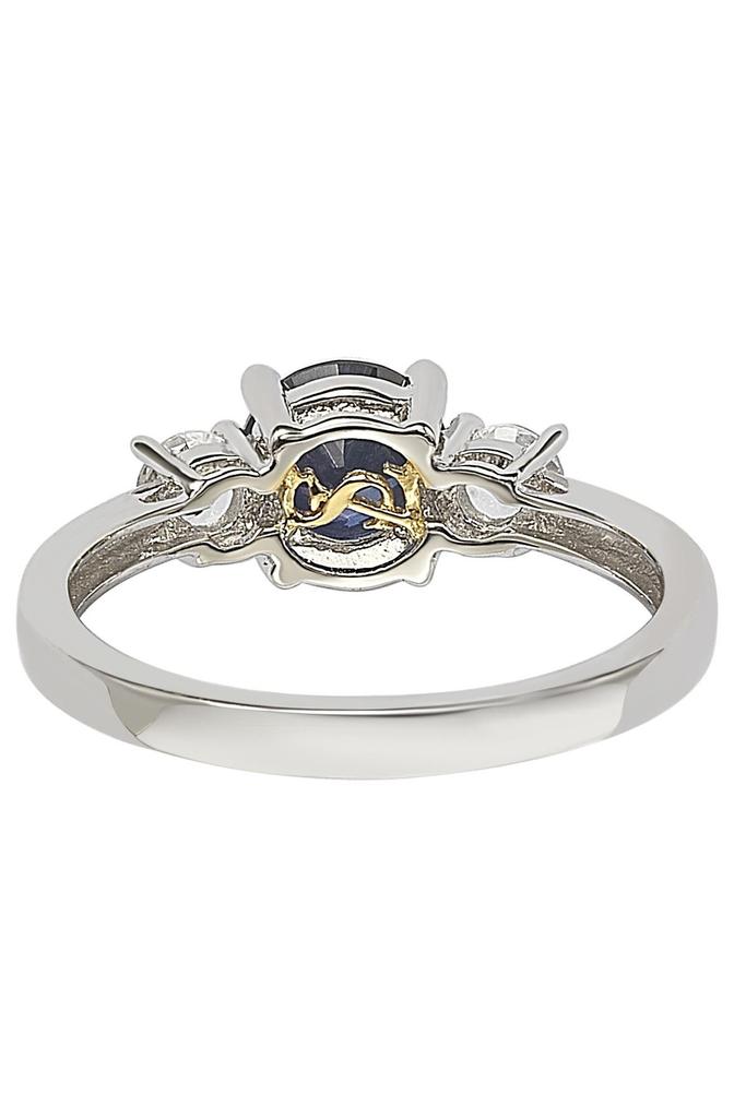 Suzy Levian White & Blue Sapphire Ring