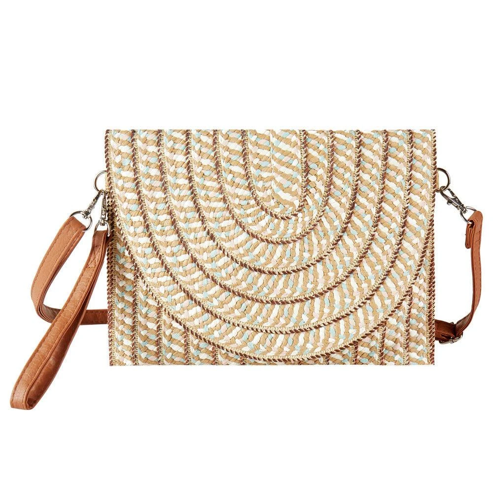 FASHNZFAB Multi Color Straw Clutch Bag / Crossbody Bag 2