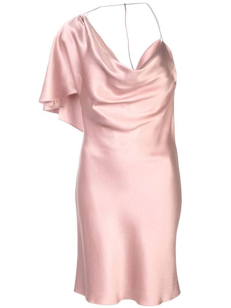 CUSHNIE Silk One-shoulder Mini Dress