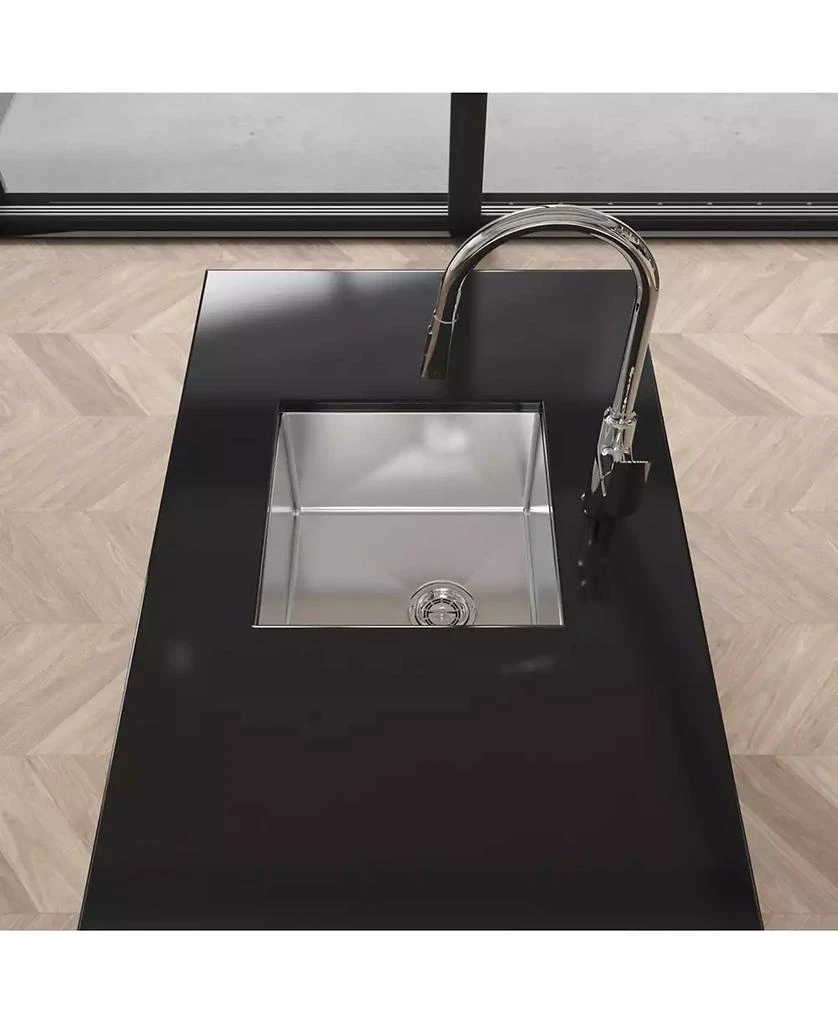 Flynama Brushed Nickel Stainless Steel Kitchen Sink Single Bowl Undermount Handmade 4