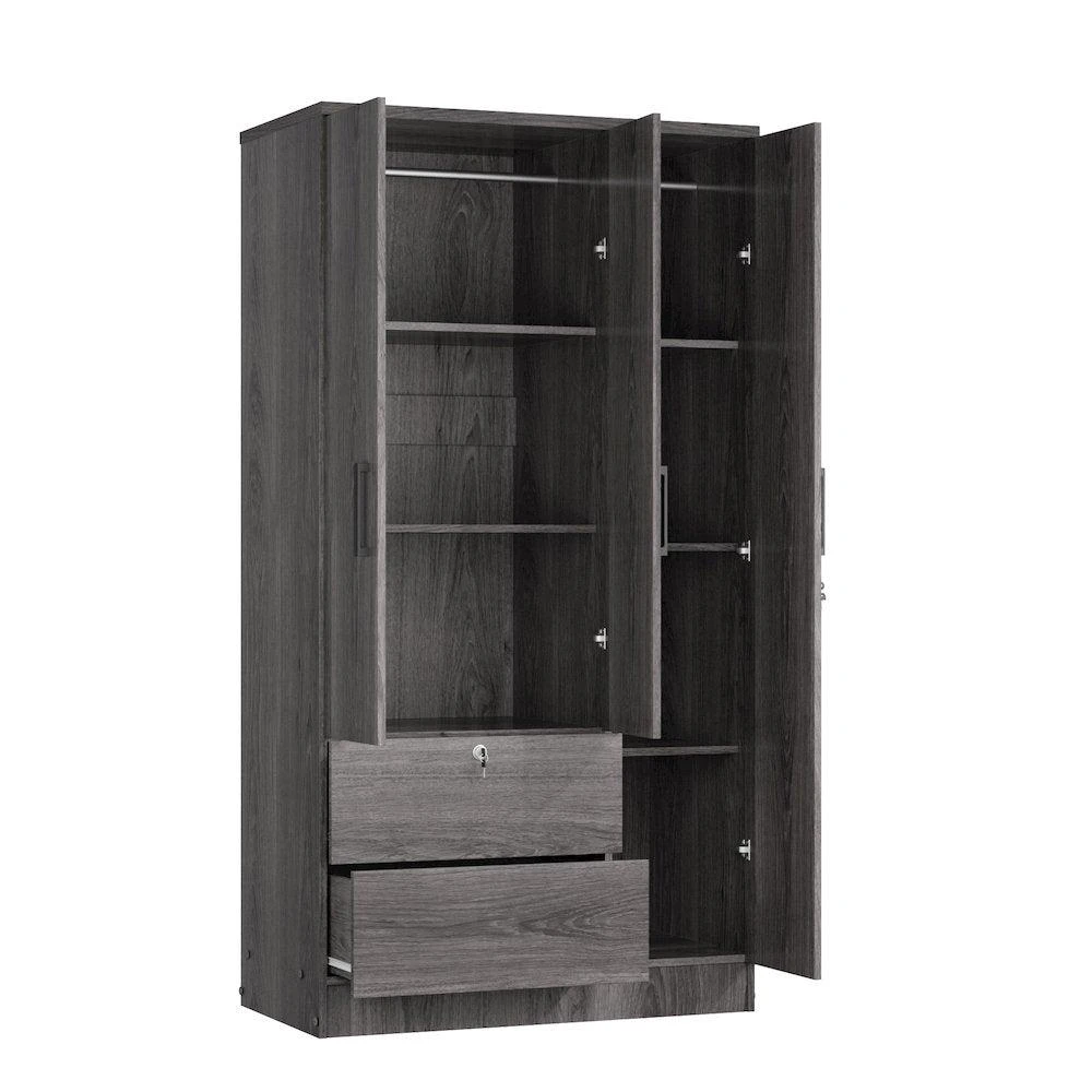 Woodpeckers Furniture and Mattress Symphony Wardrobe Closet with Two Drawers 2