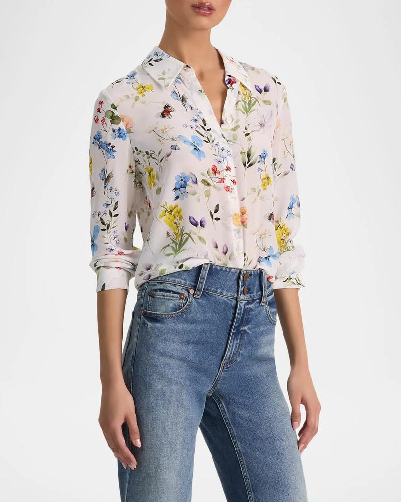 Alice + Olivia Twisting Vines Willa Placket Top 5