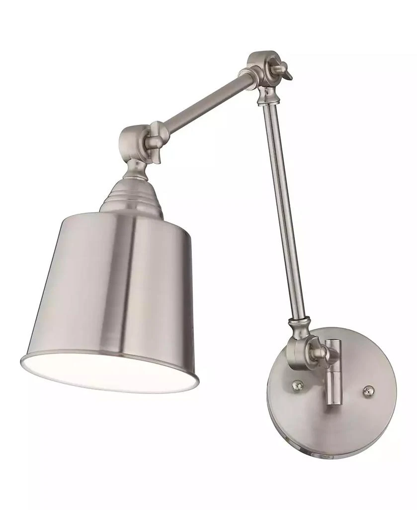 360 Lighting Mendes Modern Industrial Adjustable Swing Arm Wall Lamp Brushed Nickel Hardwired Light Fixture Metal Shade for Bedroom Bedside House Reading Living Room Home Hallway Dining 6