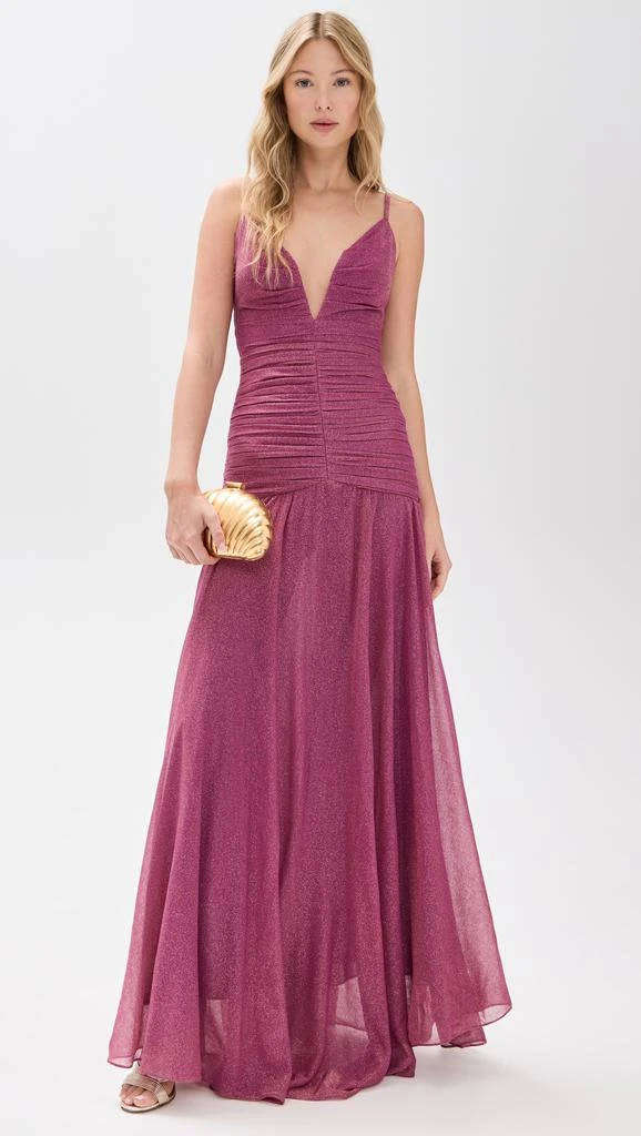 PatBO Metallic Plunge Dress 1