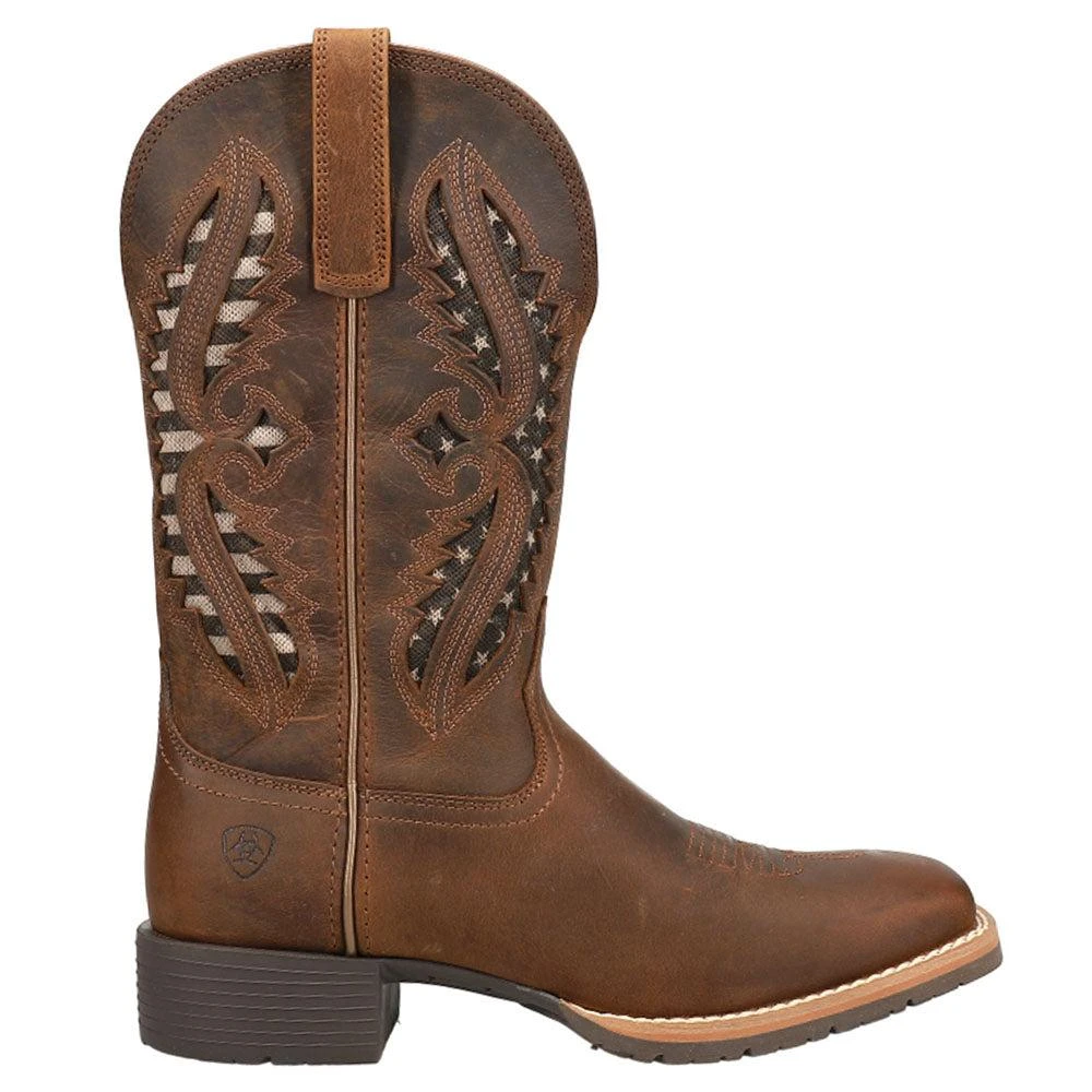 Ariat Hybrid Rancher VentTek 360 Tooled Inlay Square Toe Cowboy Boot 1
