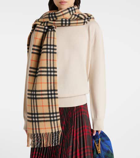 Burberry Burberry Check cashmere hooded scarf