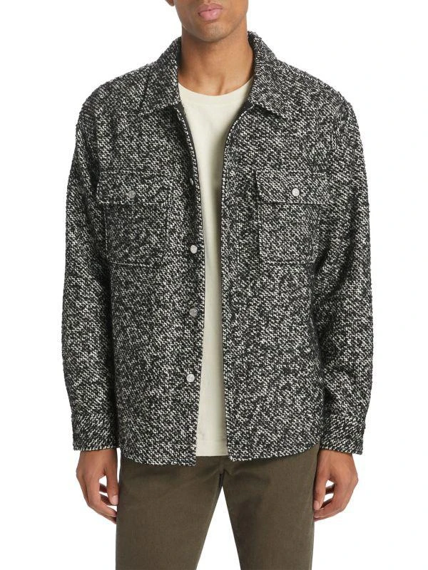 FRAME Textured Wool Blend Shirt 1