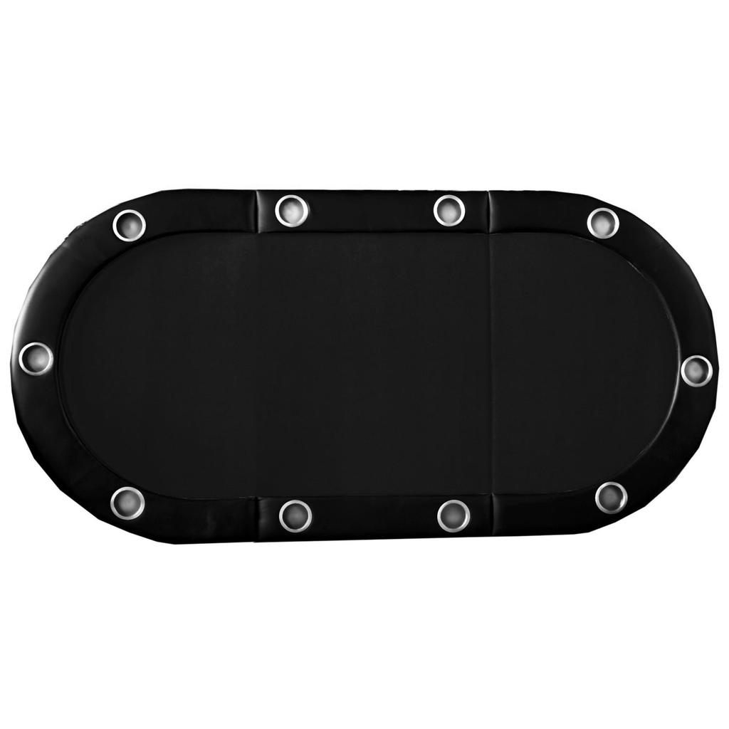 Streamdale Furniture Streamdale Folding Poker Table Top - 10 Player, Black