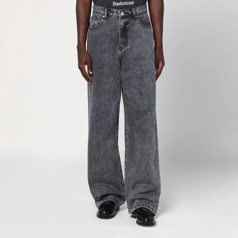 Basketcase Gallery Wide-leg black washed jeans 1