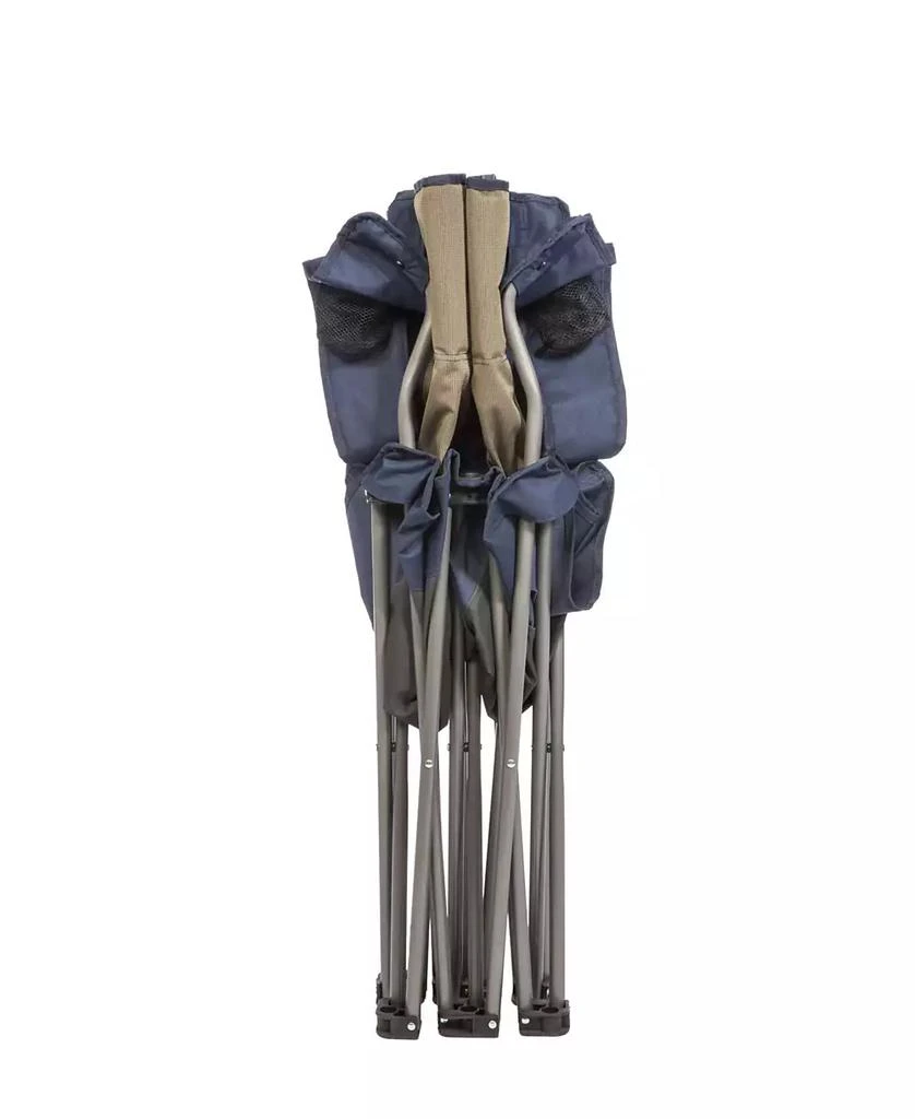 Kamp-Rite Portable Folding Outdoor Double Camping Lawn Beach Chair, Navy/Tan 7