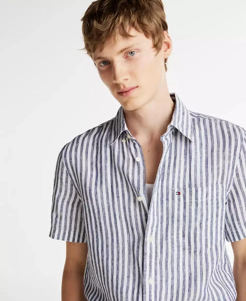 Tommy Hilfiger Men's Regular-Fit Stripe Linen Shirt 3