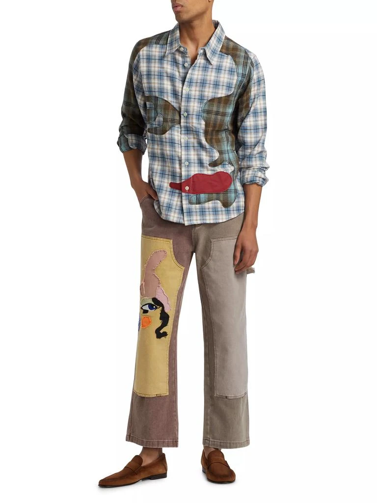 KidSuper Patchwork Face Flannel Shirt 2