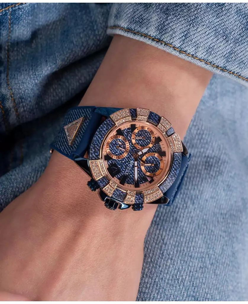 GUESS Women's Multi-Function Blue Denim/Silicone Watch 39mm 7