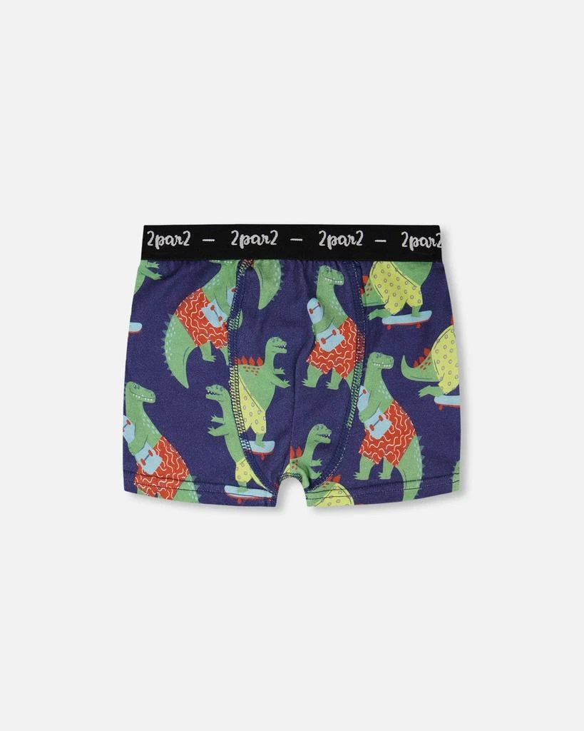 Deux par Deux Organic Cotton Boxer Blue Dino Print