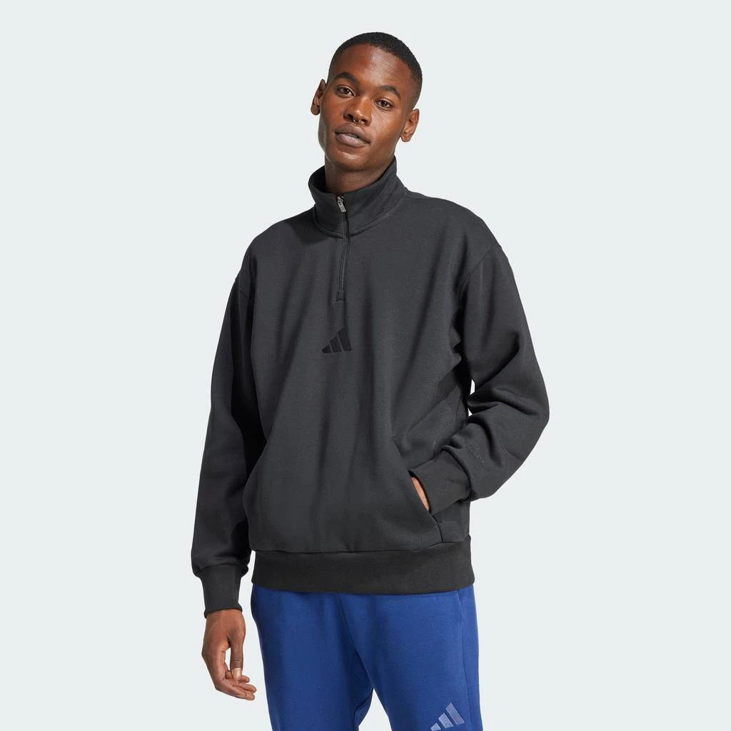Adidas Men's  ALL SZN Fleece 1/4-Zip Crew Sweatshirt 1