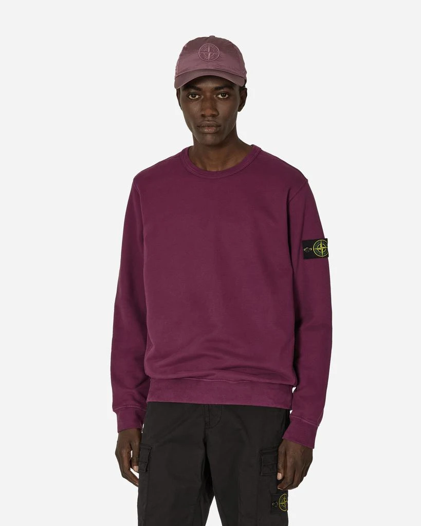 Stone Island Garment Dyed Crewneck Sweatshirt Dark Burgundy 1