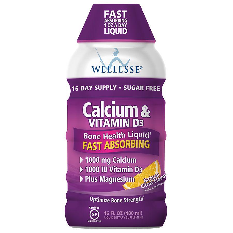 Wellesse Calcium 
Vitamin D3 Liquid Dietary Supplement Citrus