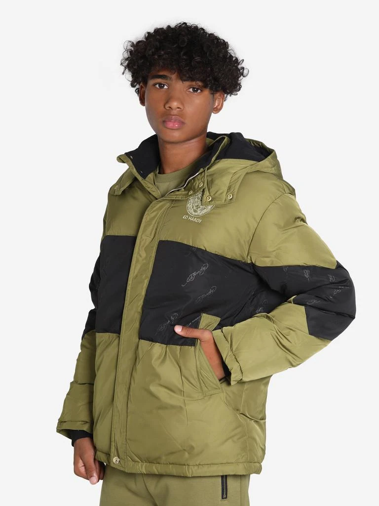 ED Hardy ED Hardy Boys Puffer Jacket in Green 6