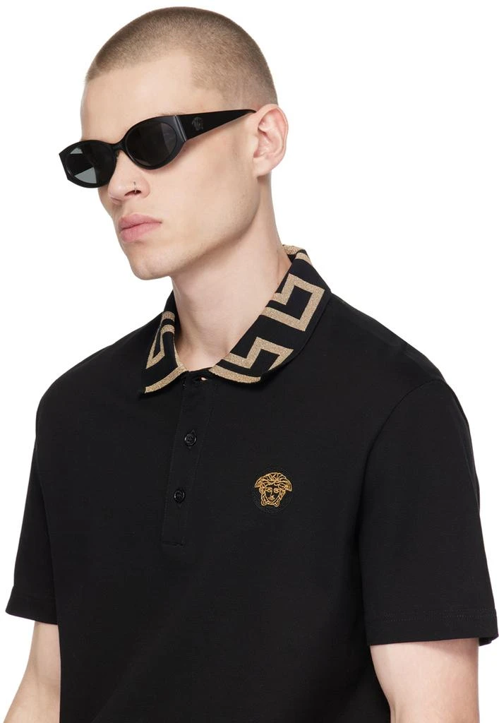 Versace Black 'La Medusa' Oval Sunglasses 4