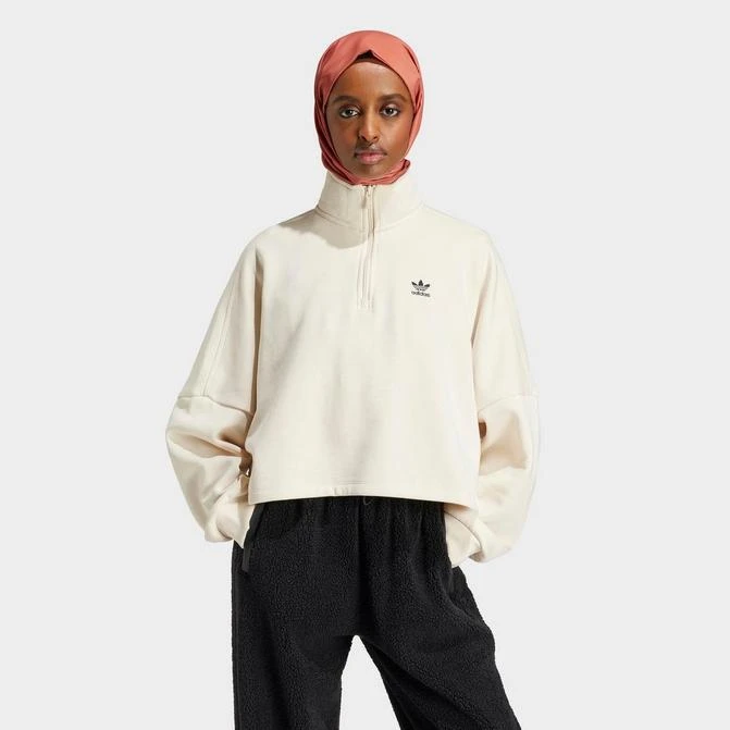 Adidas Women's adidas Originals Trefoil Essentials Half-Zip Fleece Sweatshirt 1