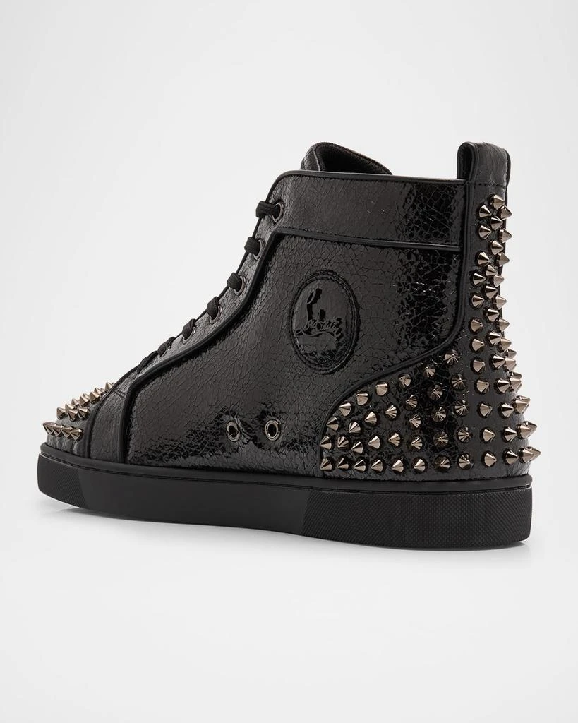 Christian Louboutin Men's Lou Spikes 2 Leather High-Top Sneakers 4