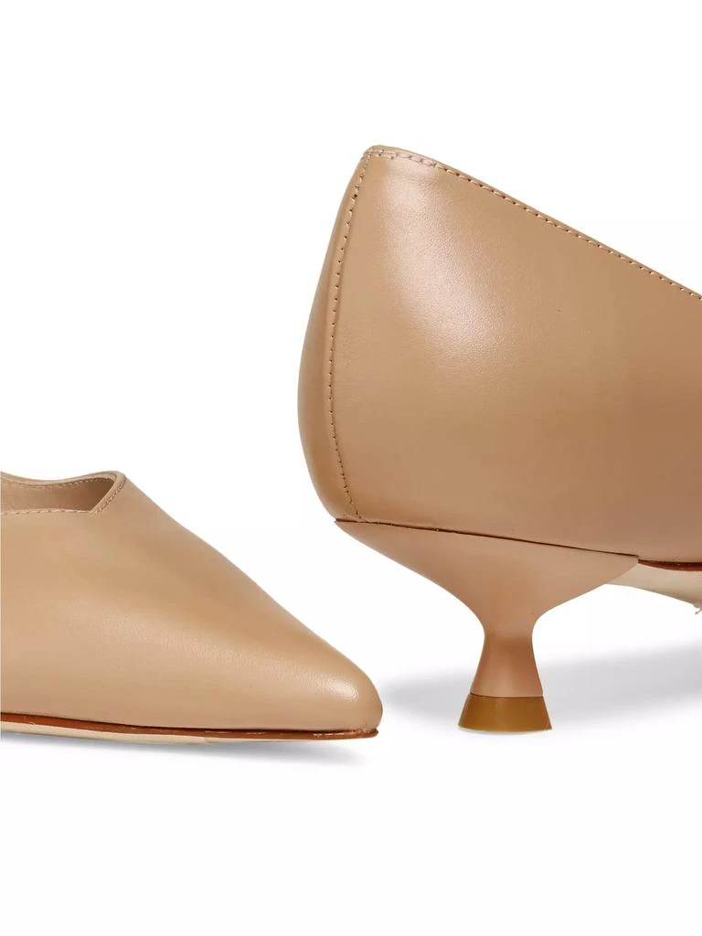 Stuart Weitzman Eva 35MM Leather Kitten-Heel Pumps 6