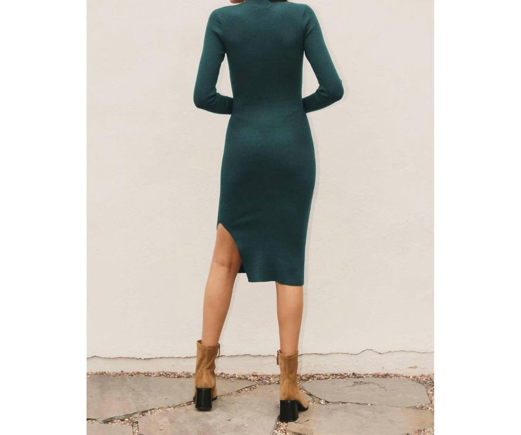 Dress Forum Dress Forum - Ribbed Knit Mock Neck Dress