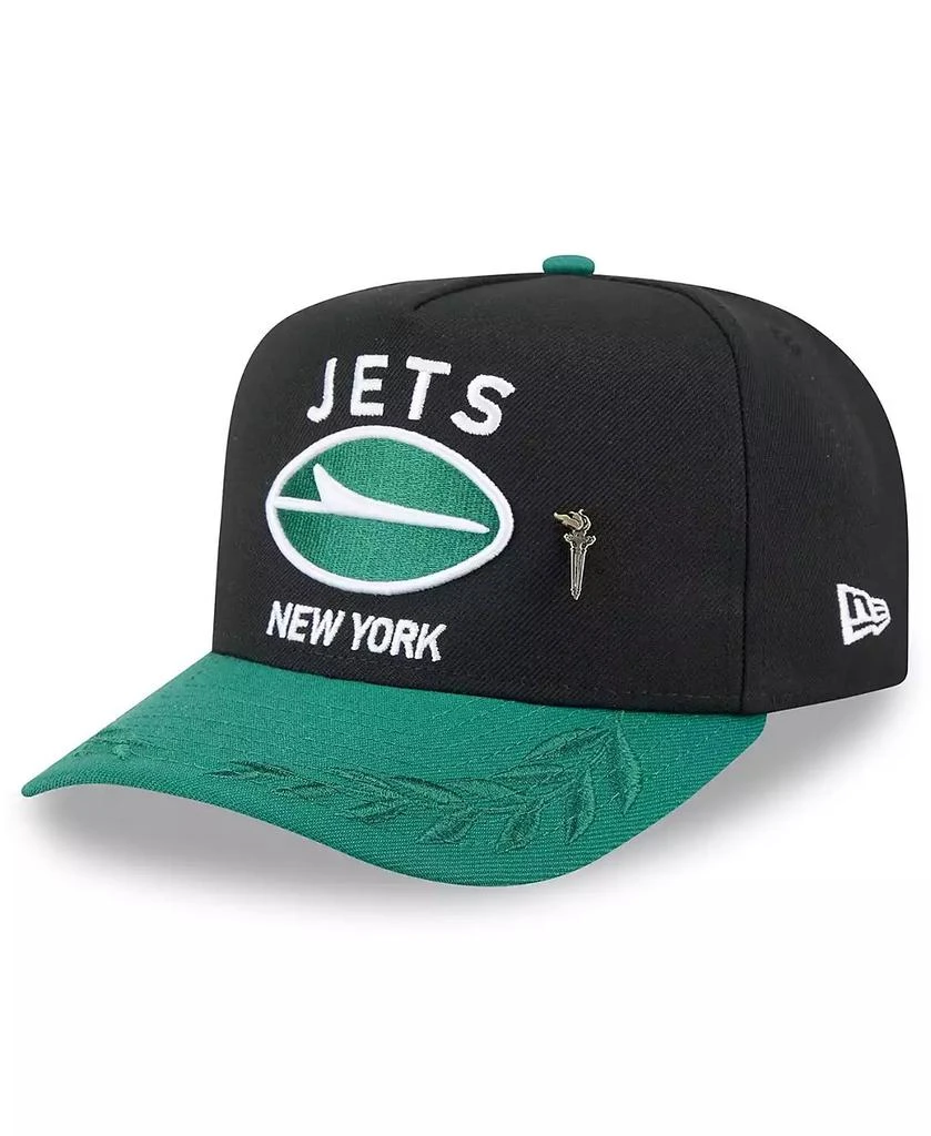 New Era Men's Black/Green New York Jets 2025 NFL Draft On Stage A-Frame 59FIFTY Fitted Hat 1