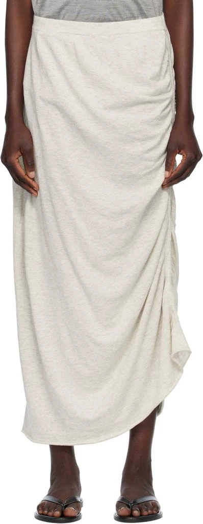 LAUREN MANOOGIAN Gray Drape Maxi Skirt 1