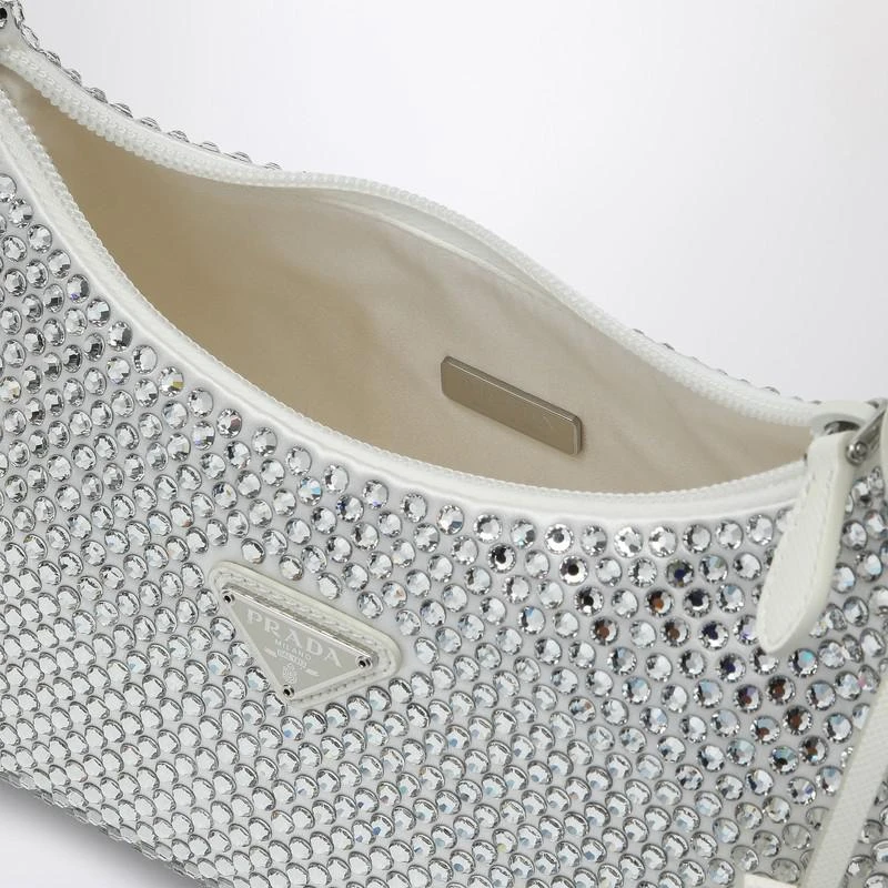 Prada White Re-Edition handbag with crystals 5