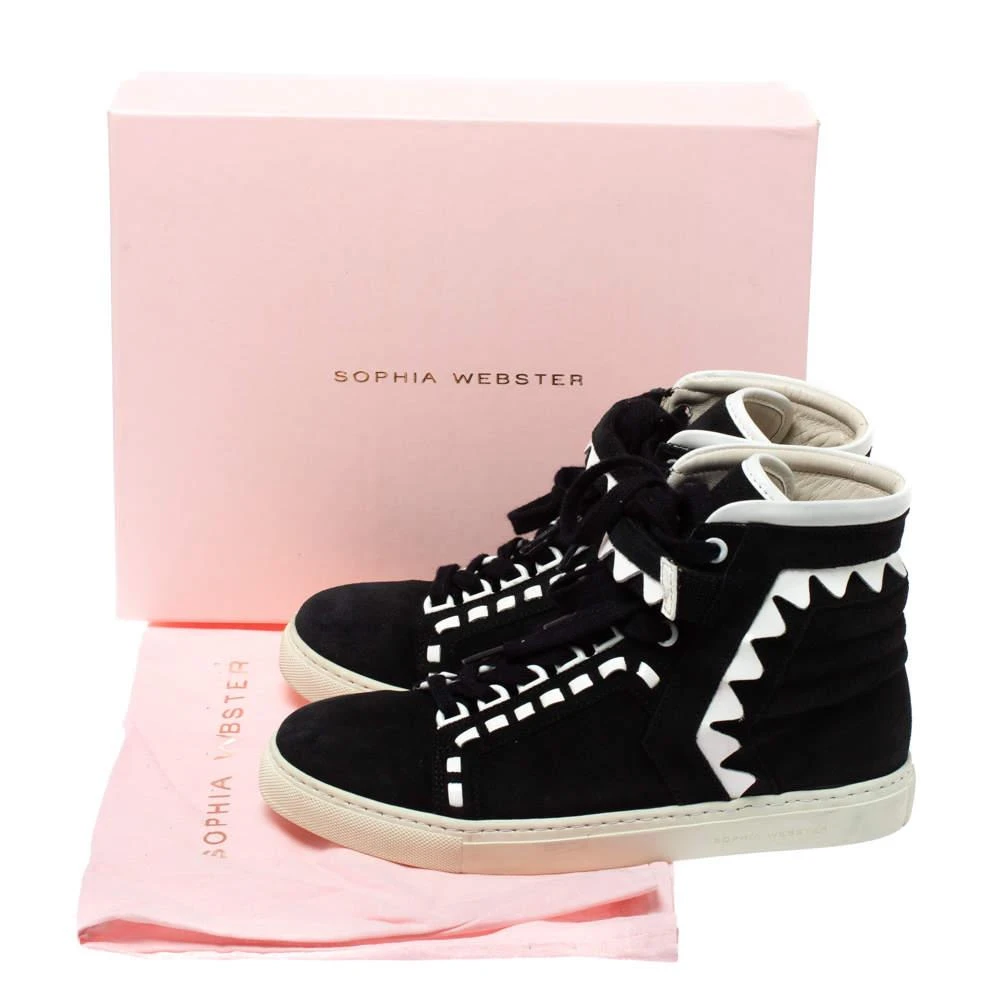 Sophia Webster Sophia Webster Monochrome Suede and Patent Leather Riko High Top Sneakers Size 38.5 8
