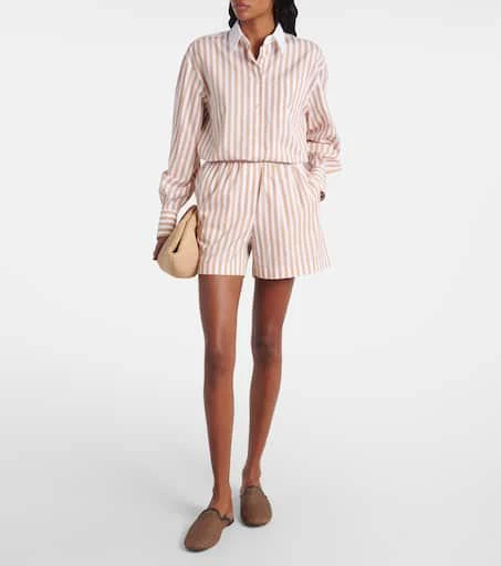 Brunello Cucinelli Striped cotton and silk Bermuda shorts 2