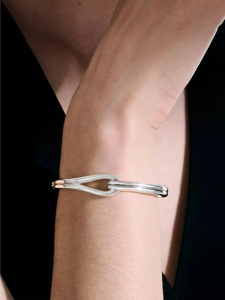 John Hardy Surf Sterling Silver Small Hinged Bangle Bracelet 2