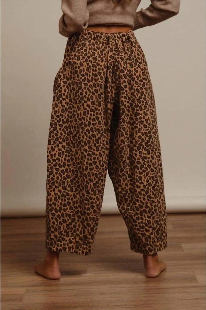 BiBi Bibi - Lorraine Washed Leopard Denim Mid RIse Barrel Pants 6