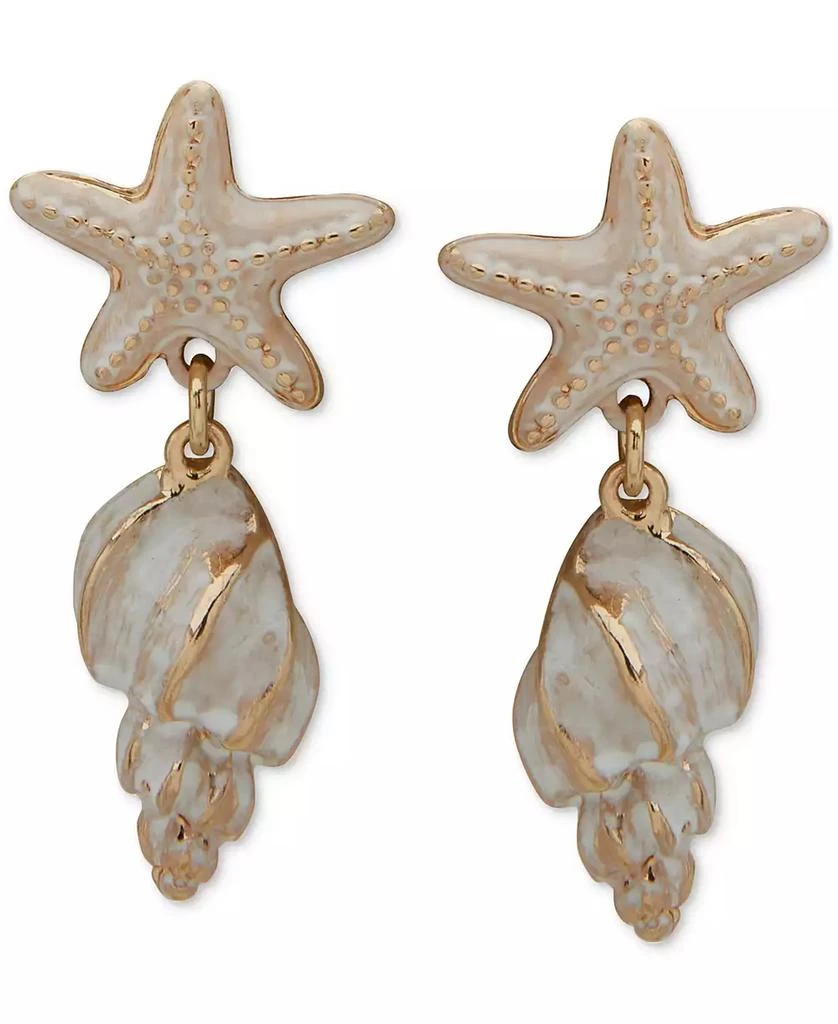 Lonna 
Lilly Gold-Tone Starfish 
Shell Drop Earrings 1