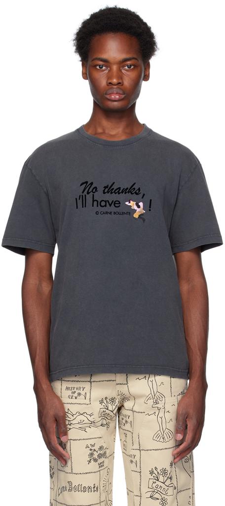 Carne Bollente SSENSE Exclusive Black 'No Thanks' T-Shirt