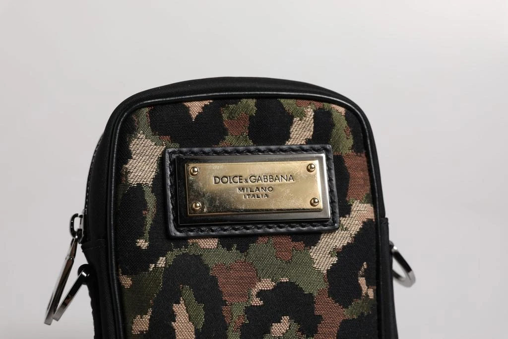 Dolce & Gabbana multi Leopard Jacquard Logo Plaque Neck Strap Men's Bag 5
