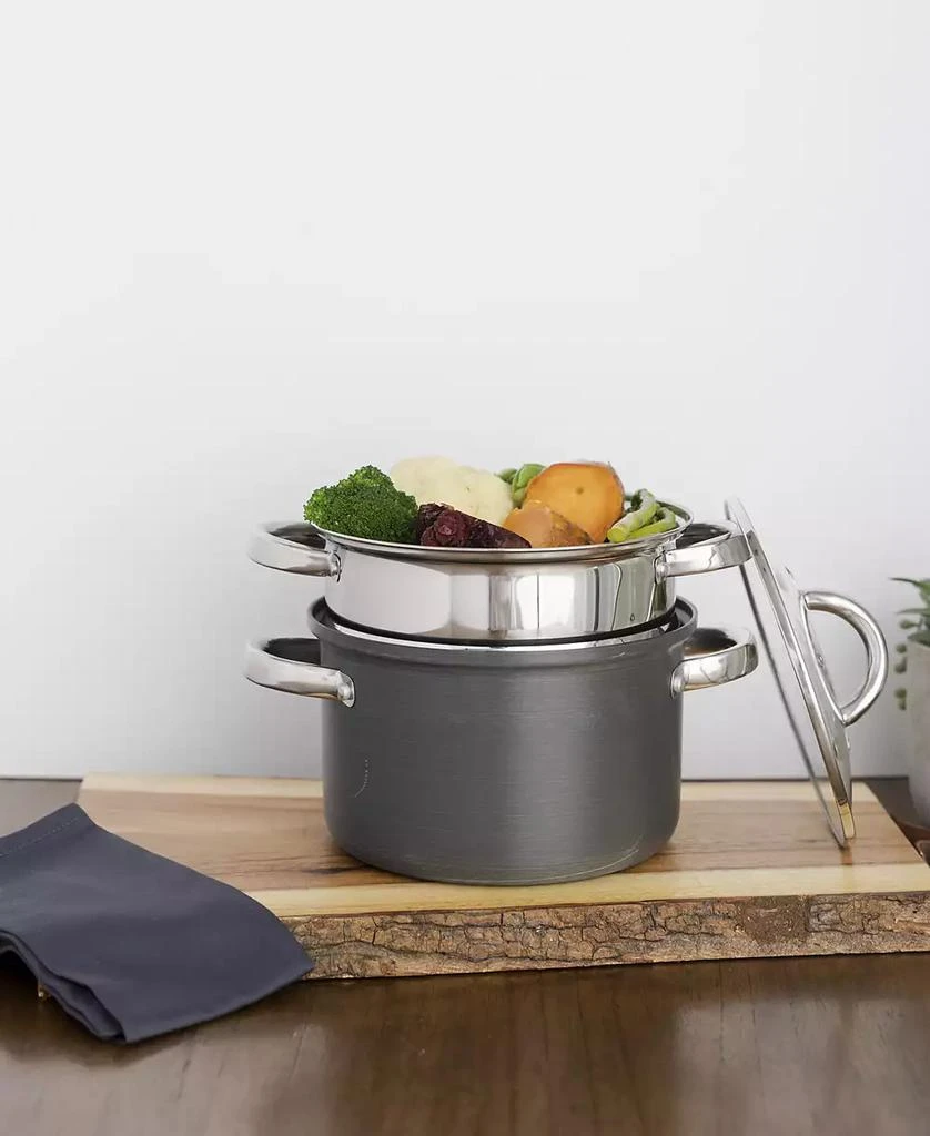 Sedona Kitchen Hard Anodized Aluminum 4-Qt. Multi Cooker with Glass Lid & Steam Tray 5